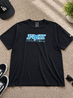 Fox Racing Graphic Tee XL Black Faded Y2K Moto Streetwear